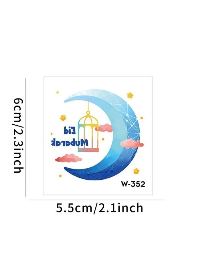 general Waterproof Eid Mubarak Henna Tattoo Stickers for Kids - Islamic Ramadan Party Favors, Muslim Festival Celebration Decor Supplies - Image 2